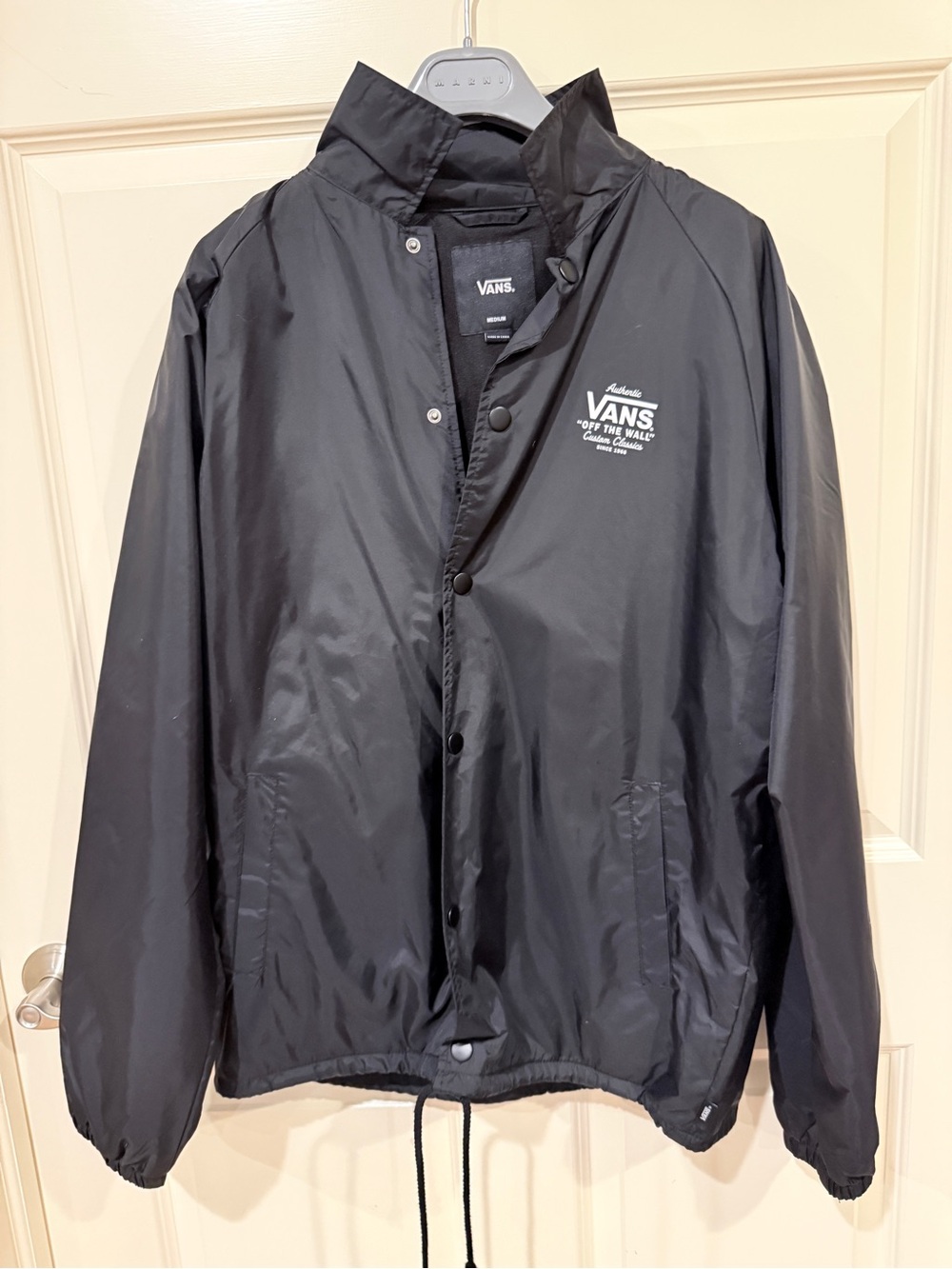 Vans Black Coach Jacket with White Logo